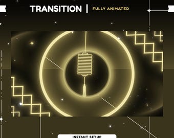 Golden Lantern Animated Stinger Transition, Transition Overlay Cute Minimalist, Gold And Black Animated Transition,Lantern Transition Vtuber