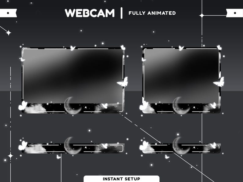 Starglint Animated Stream Overlay Package for Twitch, Night Sky Overlay ...