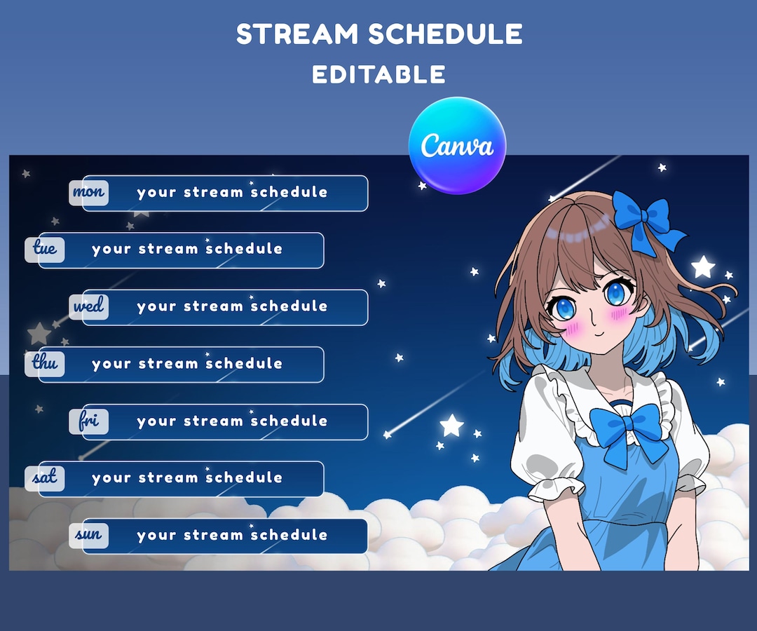 Twinkle Art Stream Schedule Overlay for Streamers – Pastel Twitch ...