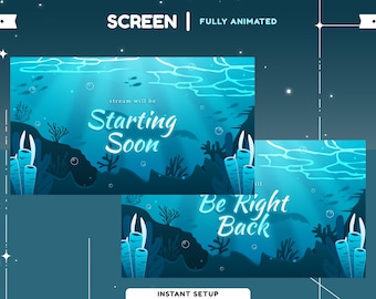 Sea Secrets Animated Stream Screen, Under water Screen Overlay, Blue Sea Overlay, Aquatic Twitch Design, Calm Ocean Overlay, Marine Theme