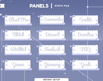 Lavender Lace Static Stream Panel Pack, Pastel Twitch Overlay, Cute Kawaii Vtuber Panels, Girly Stream Design, Aesthetic Panells Overlay