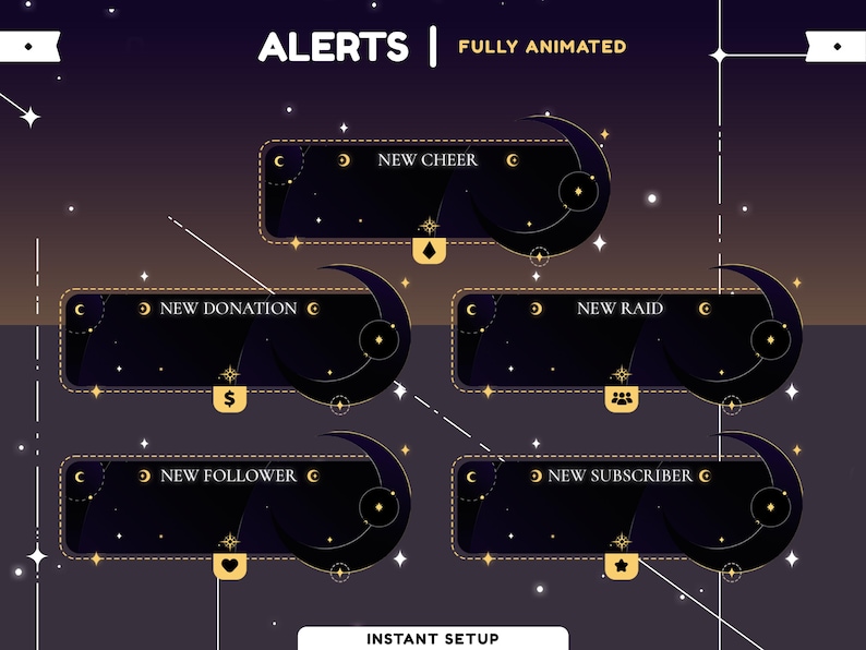 Celestial Nocturne Animated Stream Alert Package | Galaxy Theme ...
