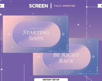 Twilight Animated Stream Screen for Twitch, Purple Pink Overlay, Dreamy Stream Overlay, Magical Twitch Overlay, Be Right Back Stream Screen