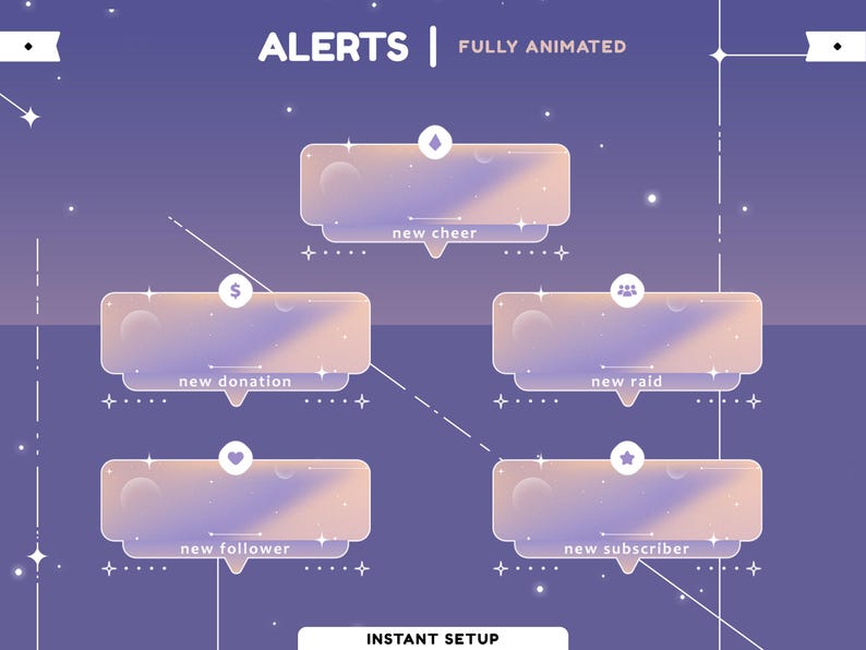 Soft Cosmos Animated Stream Overlay Package for Twitch, Youtube, Kick ...