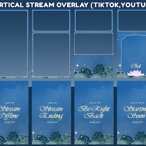 Night Lotus Animated Stream Tiktok, Vertical Stream Overlay, Starry Night, Sparkling Stars, Nature Inspired, Relaxing Theme, Floral Design