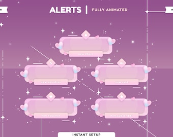 Pastel Love Animated Stream Alert Package, Valentine Theme Vtuber Overlay, Kawaii Love Alert Stream, Cute Pastel Color Pink Vtuber Overlay