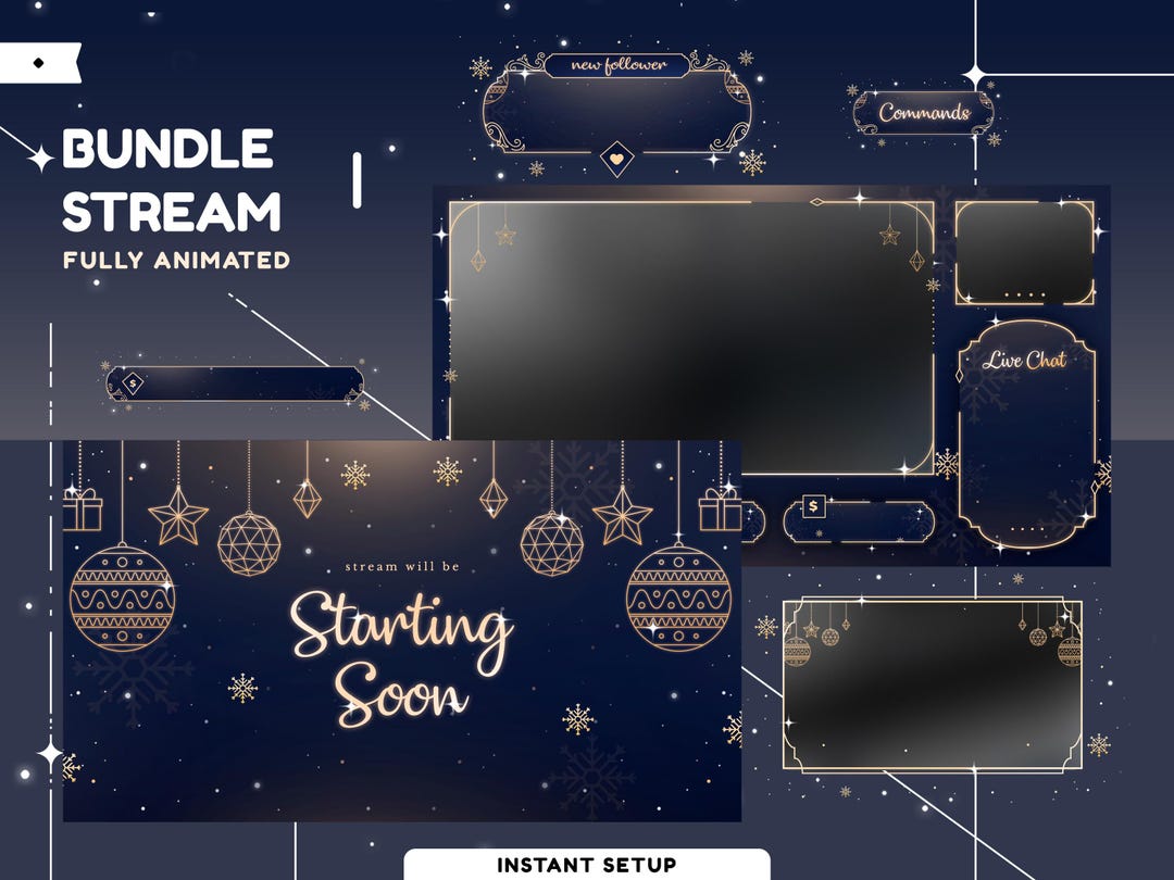 Celestial Christmas Animated Stream Overlay Package for Twitch, Youtube ...