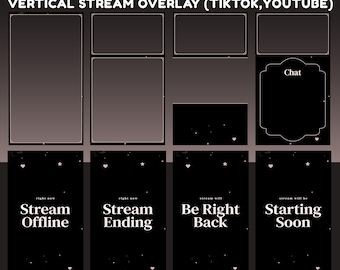 Haunted Hearts Animated Stream Tiktok, Vertical Stream Overlay, Pastel Beige Vertical, Cute Spooky, Kawaii Halloween, Soft Pink Stars