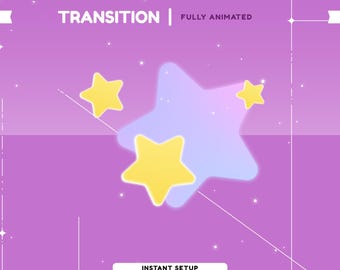 Star Whisper Animated Stinger Transition for Twitch, Purple Pink Transition, Starry Transition Overlay, Kawaii Transition, Soft Color Theme