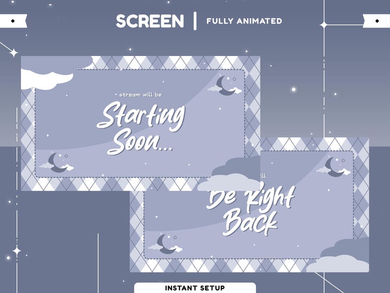 Cloudy Reverie Animated Stream Screen for Twitch, Youtube, Celestial ...