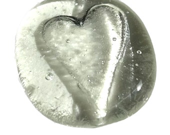 Cadeau d’amitié souvenir de câlin de poche HEART en verre fondu