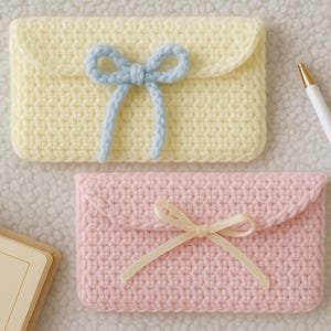 かわいいかぎ針編みのペンケース