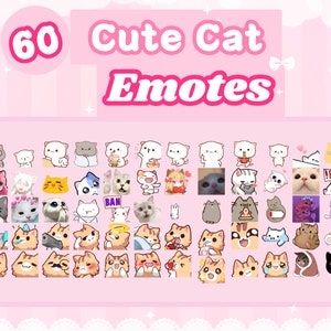 60 CAT EMOTES PACK | Animated Emotes| Discord and Twitch | Twitch Emotes | Discord Emotes | Cute Stream | Stream Pack | Stream Emotes | Cat
