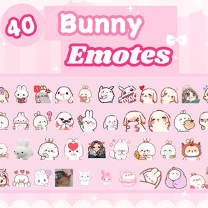 40 BUNNY EMOTES Cute PACK | For Discord and Twitch | Cute & Kawaii | Twitch Emotes | Discord Emotes | Cute Stream | bunny rabbit Emotes