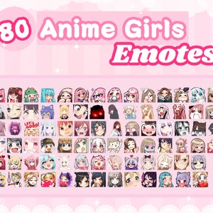 80 アニメ エモート パック | アニメーション エモート | Discord Twitch | Twitch エモート | Discord エモート | かわいいストリーム | ストリーム パック | ストリーム エモート