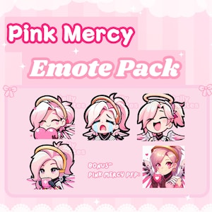 Pink Mercy emotes pack | For Discord and Twitch | Cute & Kawaii | Twitch Emotes | Discord Emotes | Cute Stream | Stream Pack Melody