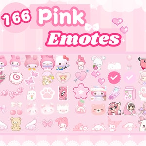 166 PINK EMOTES PACK | For Discord and Twitch | Cute & Kawaii | Twitch Emotes | Discord Emotes | Cute Stream | Stream Pack | Stream Emotes