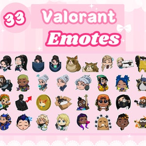 33 Valorant Cute Meme emotes pack | For Discord and Twitch | Cute & Kawaii | Twitch Emotes | Discord Emotes | Cute Stream | Stream Pack