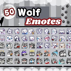 50 WOLF EMOTES PACK | For Discord and Twitch | Wolf Furry Emote | Twitch Emotes | Discord Emotes | Cute Stream | Wolf Stream