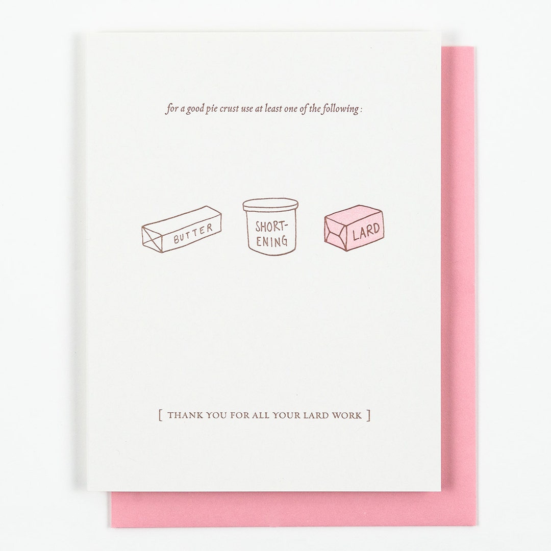Thank You for All Your Lard Work Card Etsy