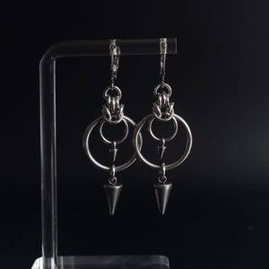 Spike ORBIT Earrings | Stainless Steel Gothic Hoop Earrings with Spikes, Handcrafted Huggie Earrings - Unique Alternative Jewellery Gift