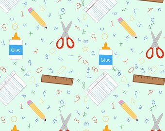 Naadloos terug-naar-schoolpatroon: lerarenthema, klaslokaalontwerp (digitale download)