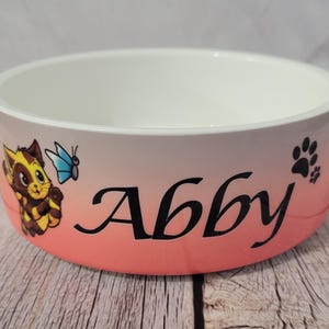 Personalized Cat Bowl: Custom Clipart, Ceramic or Steel