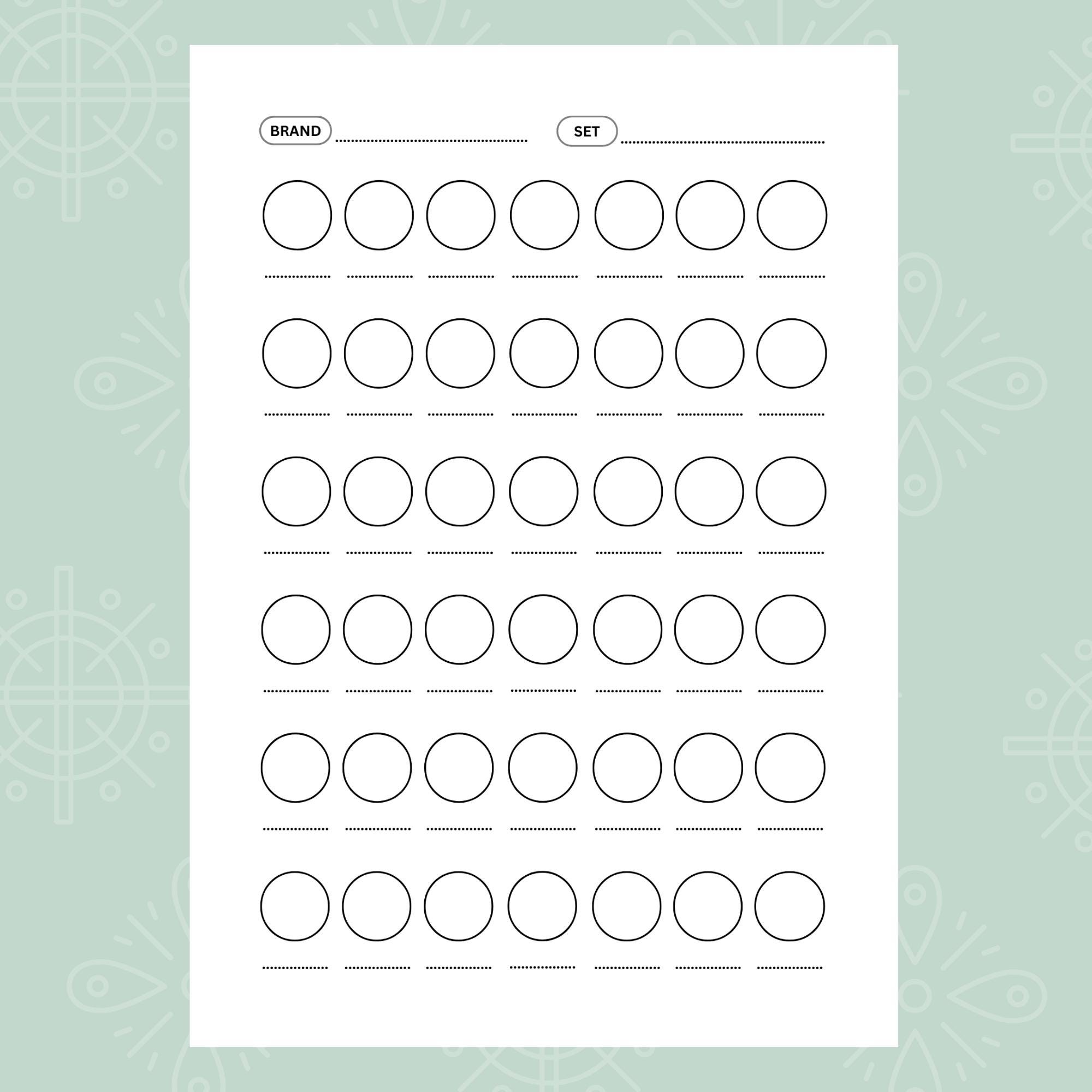 Blank Color Swatch Chart, Coloring Practice (printable PDF) - Etsy