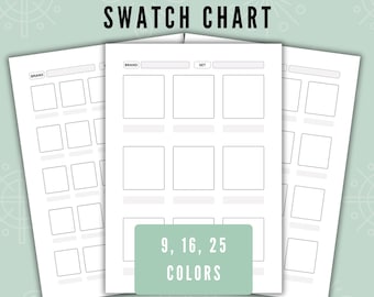 Blank Color Swatch Chart Set, Artist Template (PDF)