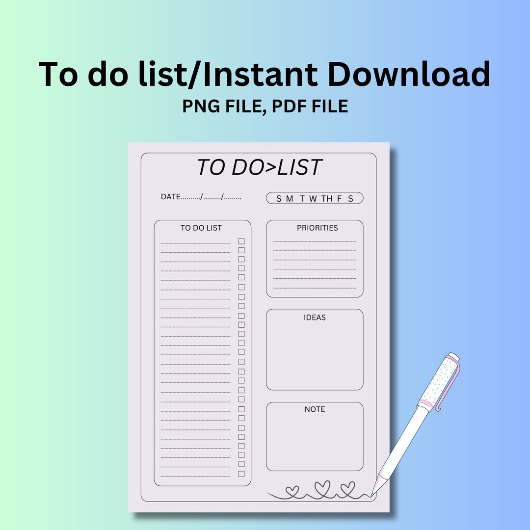 Minimallist Daily Planner Printable, Daily to Do List for Work /home ...