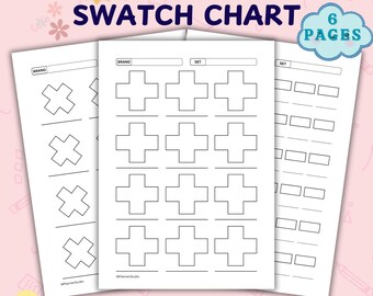 Color Swatch Chart Blank Color Chart Printable Color Swatch Template Page Color Swatch Chart Set Blank Colour Swatch Chart Sheet Template