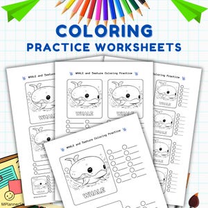 Coloring Practice Worksheets (PDF) – Cute Pages to Practice Blending, Shading and Textures – Perfect for Tutorials and Personal Guide
