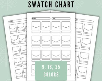 Blank Color Swatch Chart Printable, Artist Template (PDF)