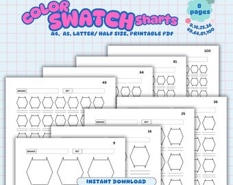 Color Swatch Chart Blank Color Chart Printable Color Swatch Template Page Color Swatch Chart Set Blank Colour Swatch Chart Sheet Template