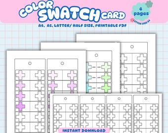 Color Swatch Card, BlankTemplate, Color Swatch Sheet, Printable Marker & Paint Swatch Chart, Blank Palette, Digital PDF