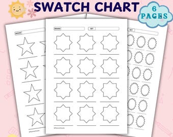 Color Swatch Chart Blank Color Chart Printable Color Swatch Template Page Color Swatch Chart Set Blank Colour Swatch Chart Sheet Template