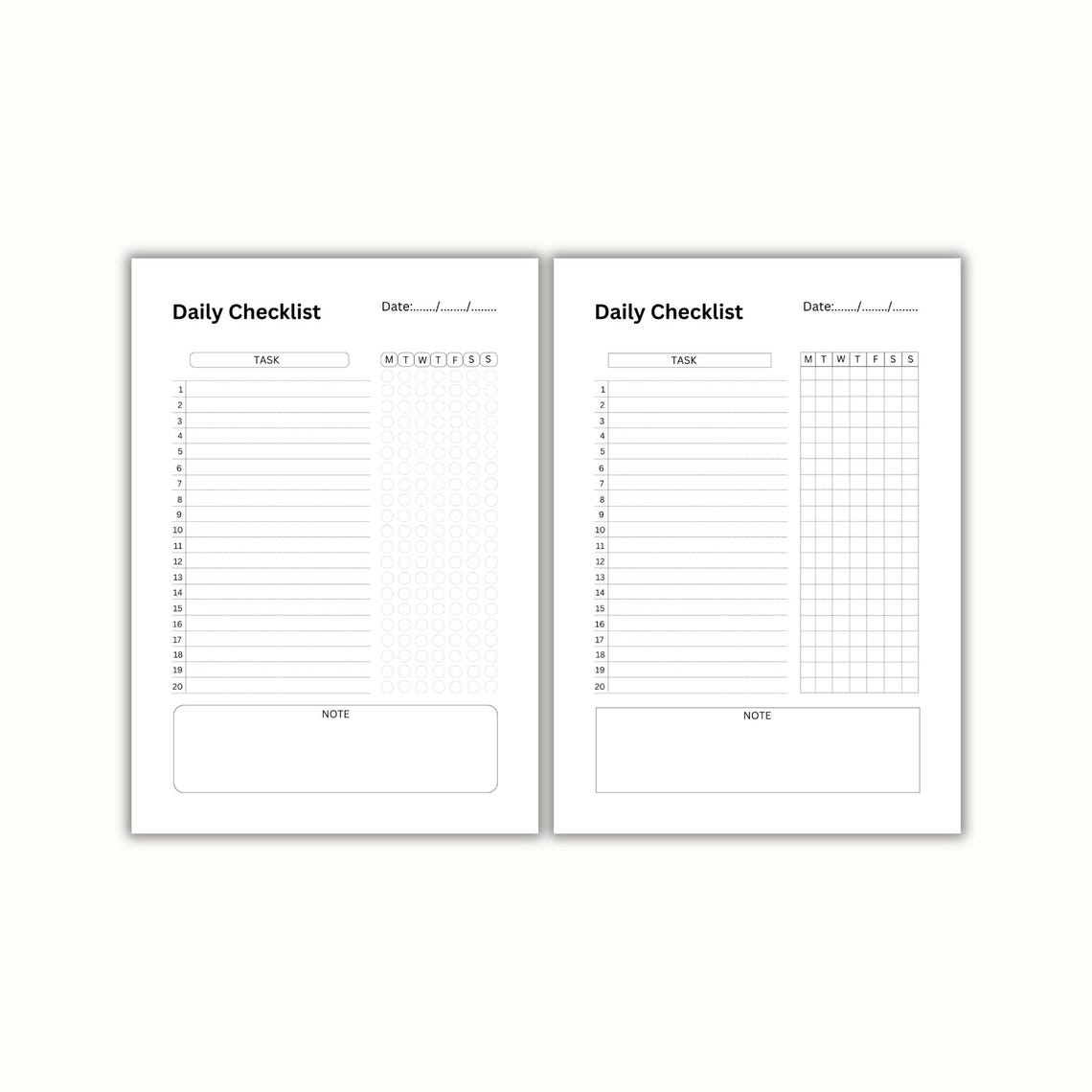 Daily Checklist Printable & Fillable, to Do List Template, Work/home ...
