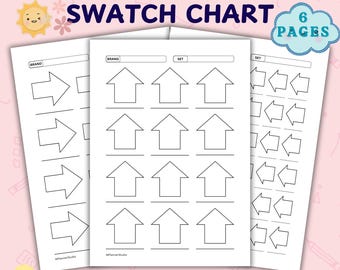 Color Swatch Chart Blank Color Chart Printable Color Swatch Template Page Color Swatch Chart Set Blank Colour Swatch Chart Sheet Template