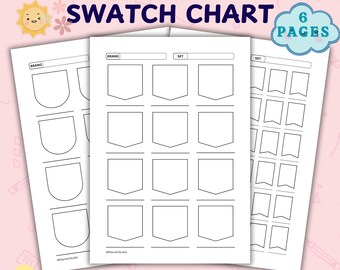 Color Swatch Chart Blank Color Chart Printable Color Swatch Template Page Color Swatch Chart Set Blank Colour Swatch Chart Sheet Template
