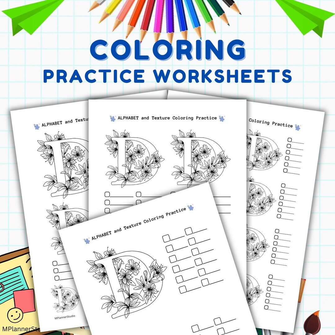 Coloring Practice Worksheets – Blending, Shading & Textures (PDF) - Etsy