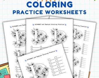 塗り絵練習シート - ブレンディング、シェーディング、テクスチャ（PDF）