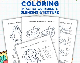 塗り絵練習シート - ブレンディングとテクスチャ (PDF)