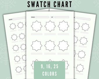 Blank Color Swatch Chart Set: Printable Template (PDF)