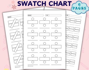 Color Swatch Chart Blank Color Chart Printable Color Swatch Template Page Color Swatch Chart Set Blank Colour Swatch Chart Sheet Template