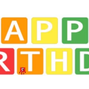 Number Blocks Happy Birthday Banner