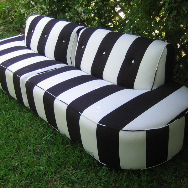 Vintage Black  and White Sofa