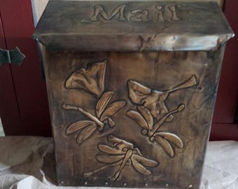 Dragonflies and Gingko Leaves Brass Mailbox