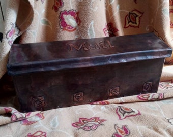 Copper Embossed Hurd Rose Horizontal Mailbox
