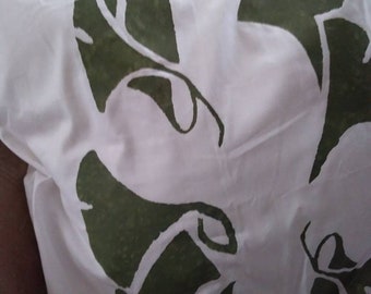 Gingko Leaf Stenciled Pillowcase