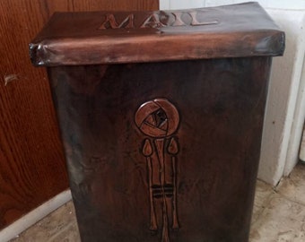 Copper Embossed Mailbox with Stylized Glasgow Rose